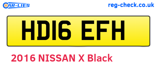 HD16EFH are the vehicle registration plates.