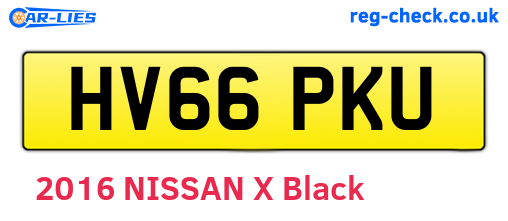 HV66PKU are the vehicle registration plates.