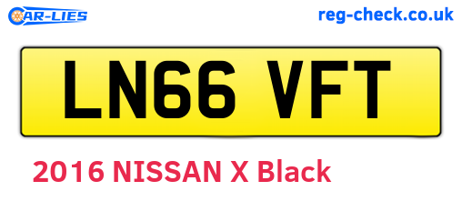 LN66VFT are the vehicle registration plates.
