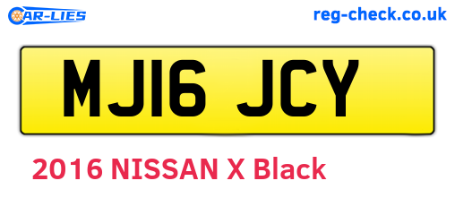 MJ16JCY are the vehicle registration plates.