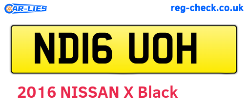 ND16UOH are the vehicle registration plates.