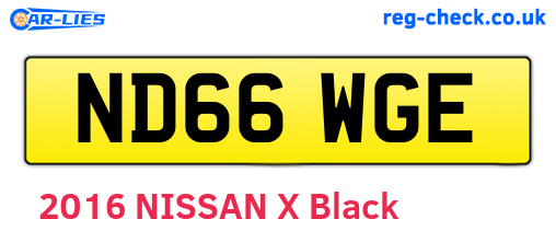 ND66WGE are the vehicle registration plates.