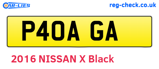P40AGA are the vehicle registration plates.