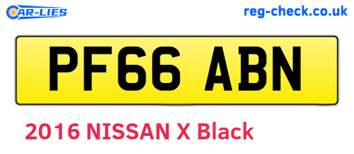 PF66ABN are the vehicle registration plates.