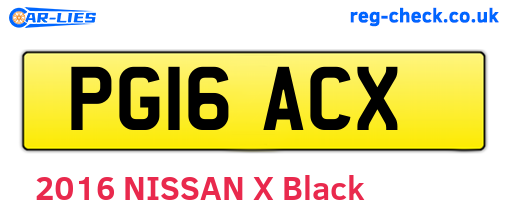 PG16ACX are the vehicle registration plates.