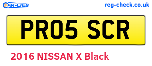 PR05SCR are the vehicle registration plates.