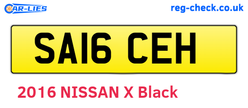 SA16CEH are the vehicle registration plates.