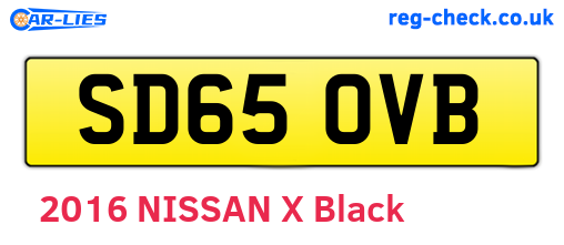 SD65OVB are the vehicle registration plates.