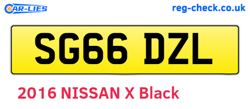SG66DZL are the vehicle registration plates.