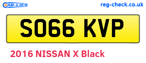 SO66KVP are the vehicle registration plates.
