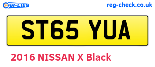 ST65YUA are the vehicle registration plates.