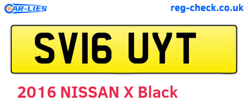 SV16UYT are the vehicle registration plates.