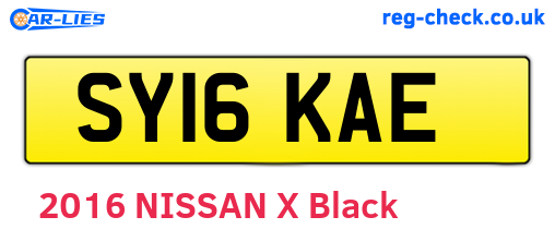 SY16KAE are the vehicle registration plates.