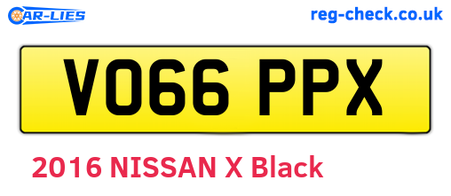 VO66PPX are the vehicle registration plates.
