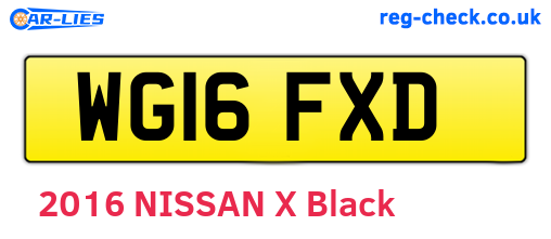 WG16FXD are the vehicle registration plates.