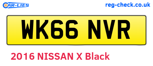 WK66NVR are the vehicle registration plates.