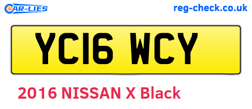 YC16WCY are the vehicle registration plates.