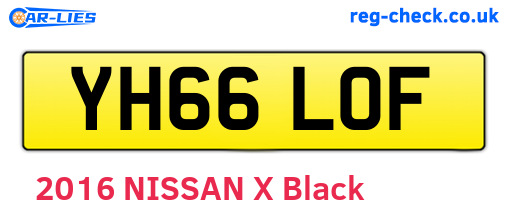 YH66LOF are the vehicle registration plates.