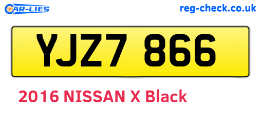 YJZ7866 are the vehicle registration plates.