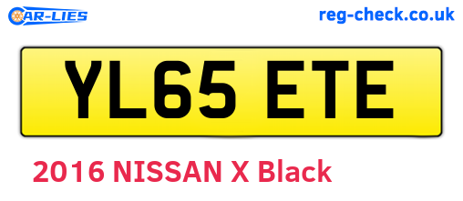 YL65ETE are the vehicle registration plates.