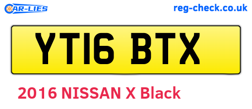 YT16BTX are the vehicle registration plates.