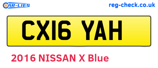 CX16YAH are the vehicle registration plates.