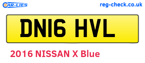 DN16HVL are the vehicle registration plates.