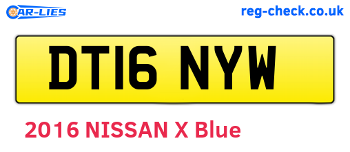 DT16NYW are the vehicle registration plates.