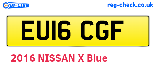 EU16CGF are the vehicle registration plates.
