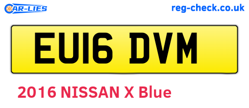 EU16DVM are the vehicle registration plates.