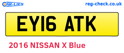 EY16ATK are the vehicle registration plates.