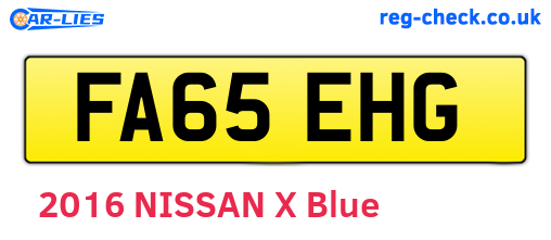 FA65EHG are the vehicle registration plates.