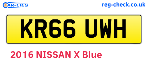 KR66UWH are the vehicle registration plates.