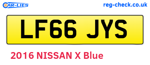 LF66JYS are the vehicle registration plates.