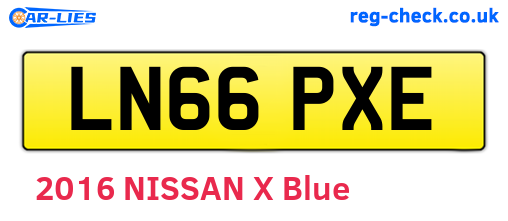 LN66PXE are the vehicle registration plates.
