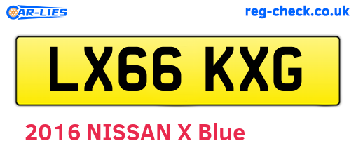 LX66KXG are the vehicle registration plates.