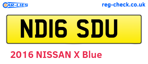 ND16SDU are the vehicle registration plates.
