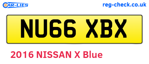 NU66XBX are the vehicle registration plates.
