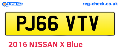 PJ66VTV are the vehicle registration plates.