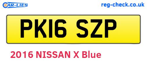 PK16SZP are the vehicle registration plates.