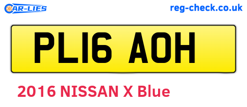 PL16AOH are the vehicle registration plates.