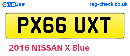 PX66UXT are the vehicle registration plates.