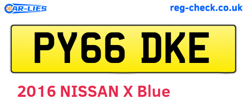 PY66DKE are the vehicle registration plates.