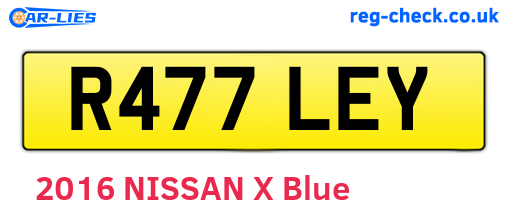 R477LEY are the vehicle registration plates.