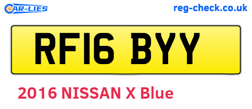 RF16BYY are the vehicle registration plates.