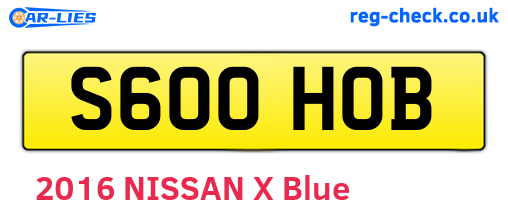 S600HOB are the vehicle registration plates.