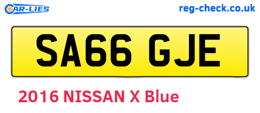 SA66GJE are the vehicle registration plates.