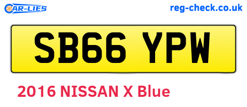 SB66YPW are the vehicle registration plates.