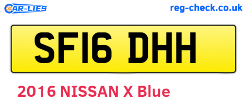 SF16DHH are the vehicle registration plates.