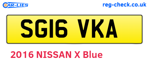 SG16VKA are the vehicle registration plates.